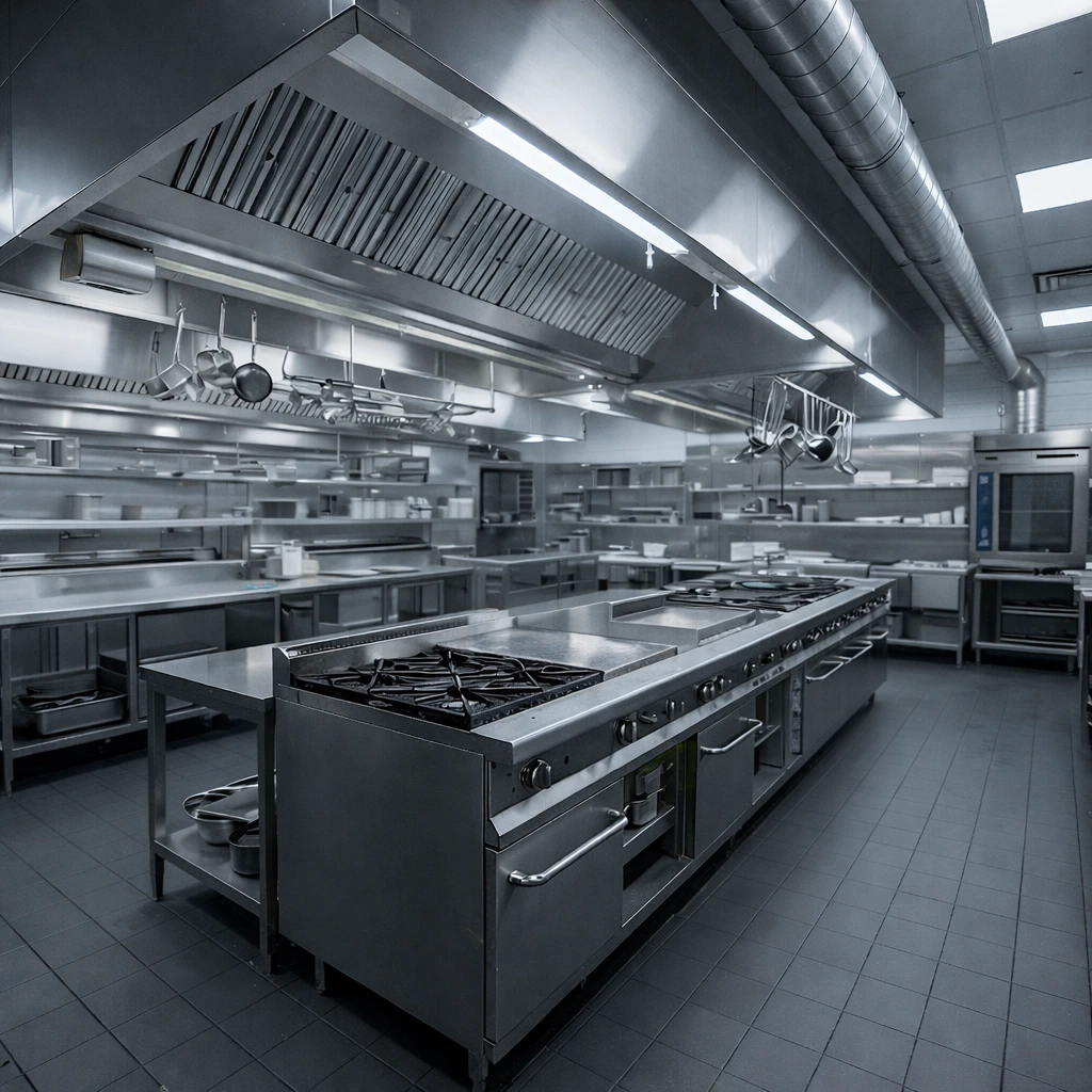 Professional commercial kitchen maintained with precision and peace of mind